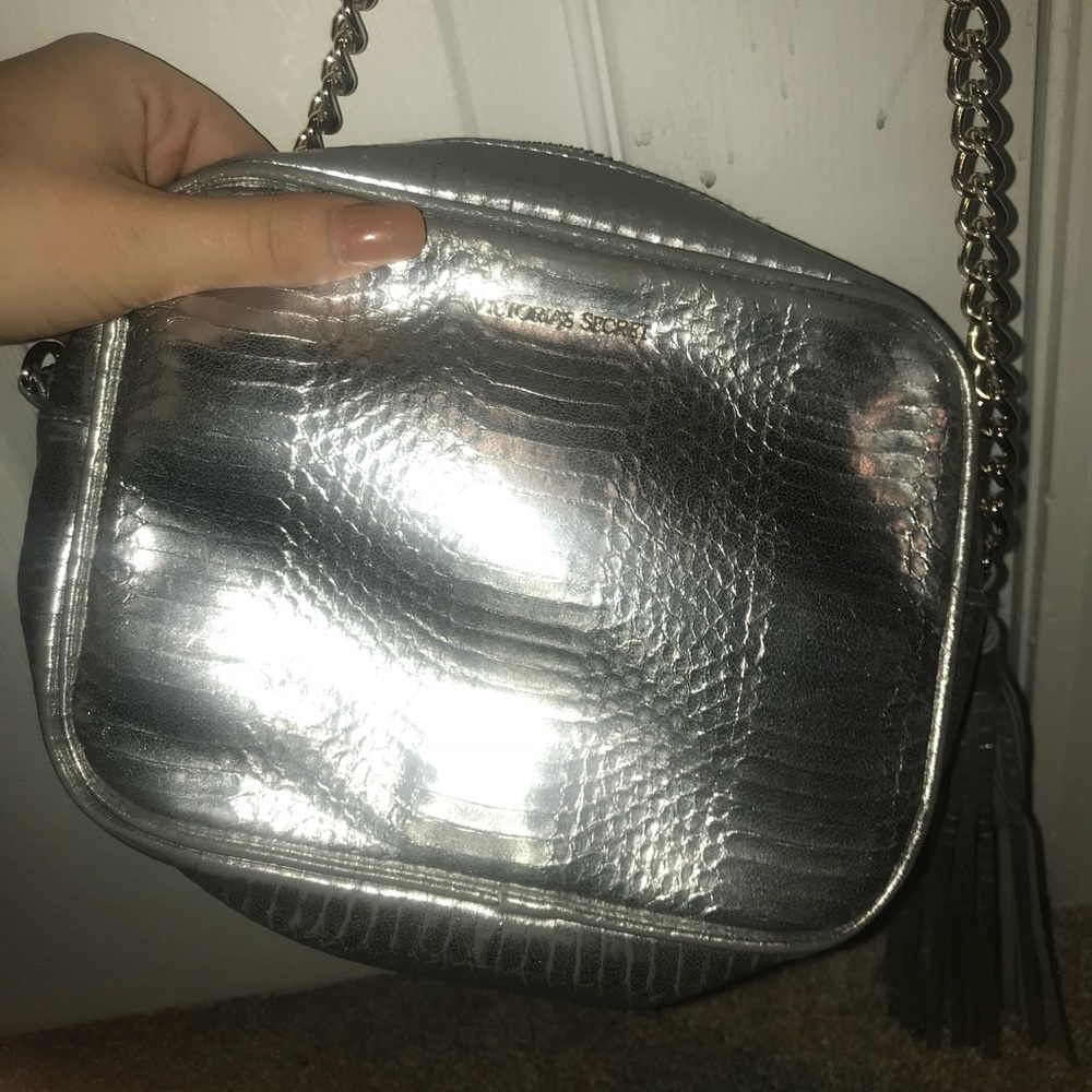 Silver - cross over Victoria secret bag